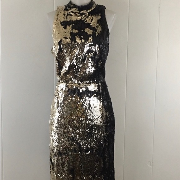 SOLD OUT NWT ZARA SEQUIN OPEN BACK MINI SHEATH DRESS - Picture 3 of 7